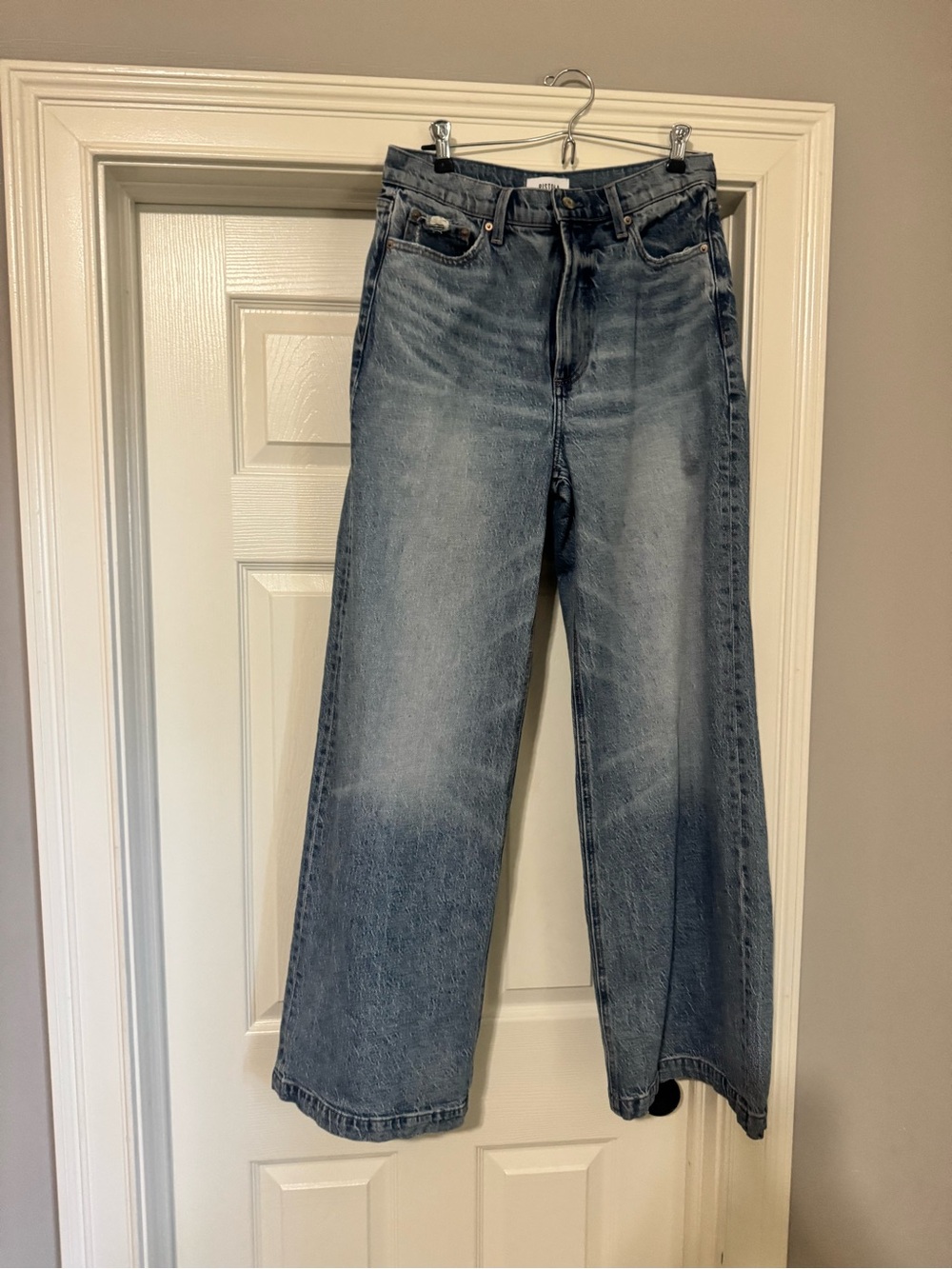 pistola Wide Leg Jeans in Medium Blue Fade